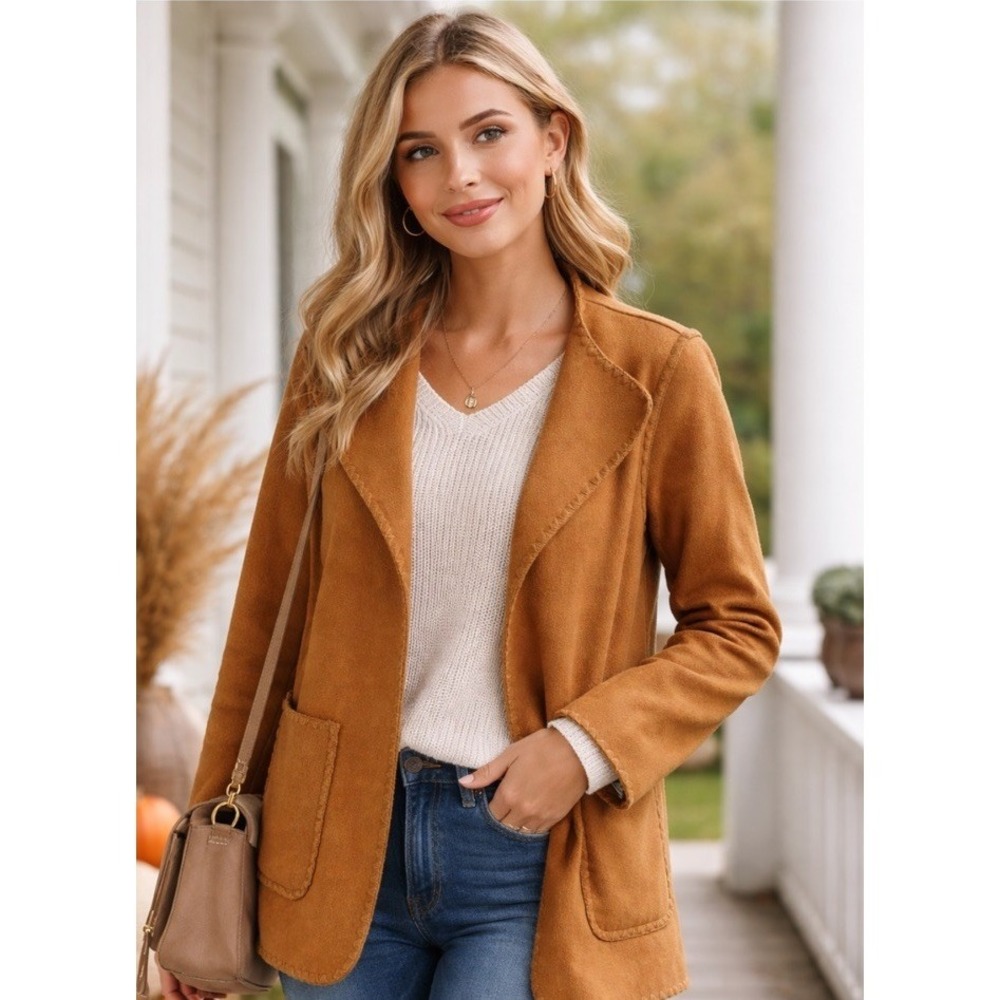 Draper James Blanket Stitch Jacket XL Cozy Chic NWT